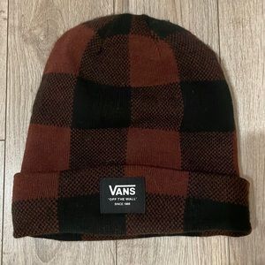Vans Maroon + Black Plaid Beanie